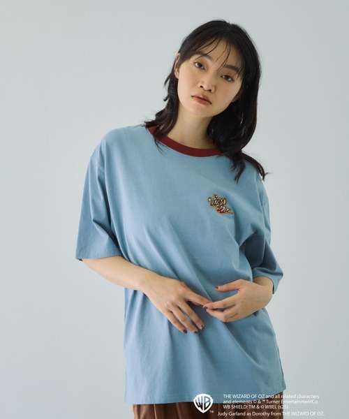 VICKY（ビッキー）の「OZリンガーバックプリントTシャツ≪洗濯機で洗える≫（Tシャツ/カットソー・レディース・ライトブルー/オフホワイト・M）」の3枚目の写真