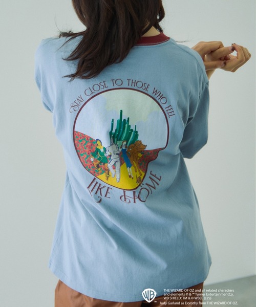 VICKY（ビッキー）の「OZリンガーバックプリントTシャツ≪洗濯機で洗える≫（Tシャツ/カットソー・レディース・ライトブルー/オフホワイト・M）」の6枚目の写真