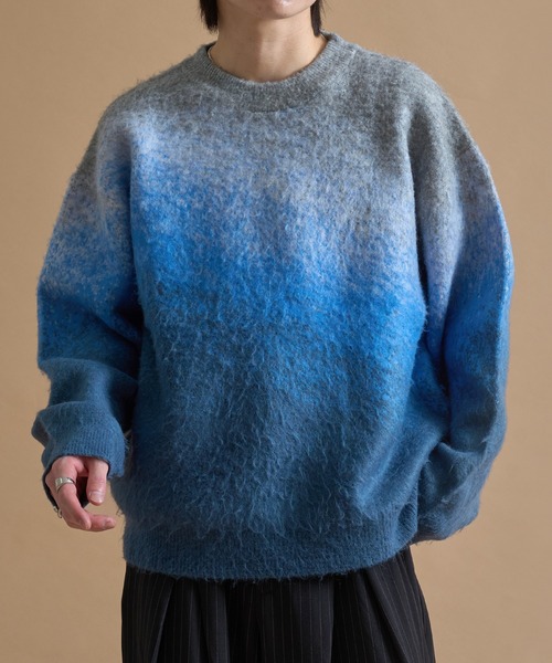 epnok（エプノック）の「グラデーションルーズニット（ニット/セーター・メンズ・ブルー/ブラック/ライトグレー/ブラウン/レッド/ネイビー・SMALL/MEDIUM/LARGE）」の5枚目の写真