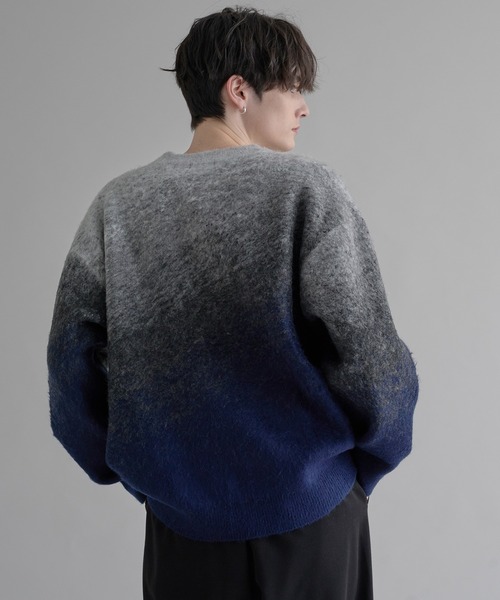 ERL グラデーション クルーネックニット ERL グラデーション セーター | ブルー | FARFETCH JP