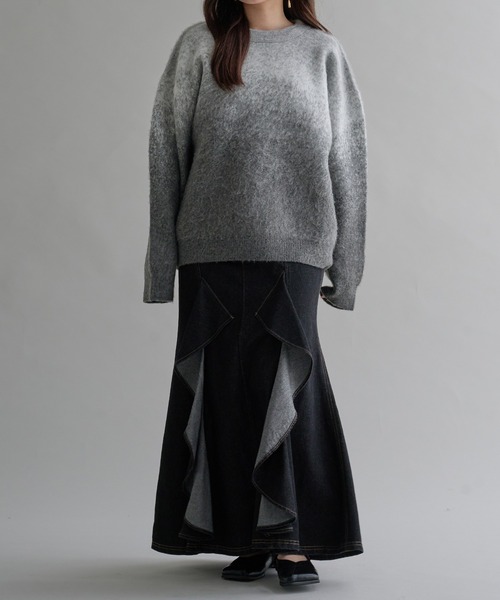 epnok（エプノック）の「グラデーションルーズニット（ニット/セーター・メンズ・ブルー/ブラック/ライトグレー/ブラウン/レッド/ネイビー・SMALL/MEDIUM/LARGE）」の19枚目の写真