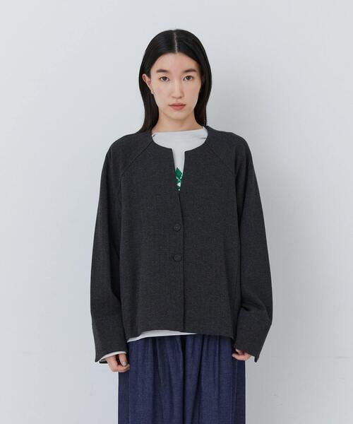 デザインフロントジャケット（ノーカラージャケット）｜conges payes