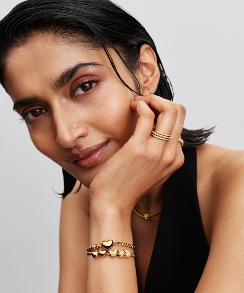 ラウンド クラスプ ウィング チェーンゴールド ブレスレット