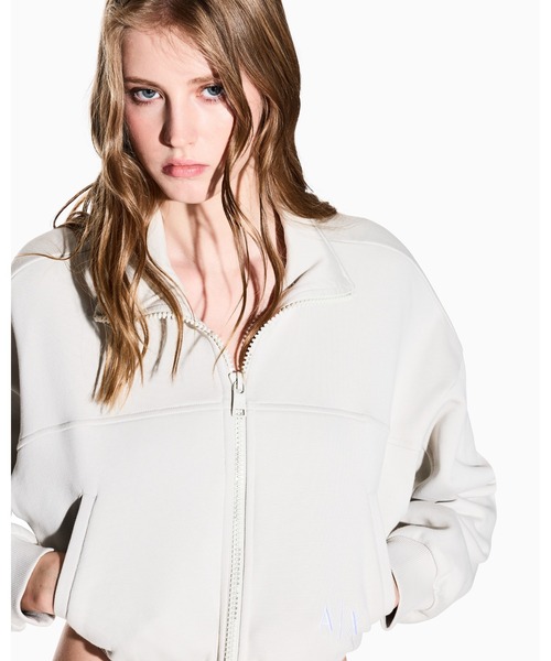 ARMANI EXCHANGE（アルマーニエクスチェンジ）の「【A|X アルマーニ エクスチェンジ】コットンフリース ジップアップスウェットシャツ（スウェット・レディース・アイボリー/ブラック・LARGE/MEDIUM/SMALL/X-LARGE/X-SMALL）」の10枚目の写真