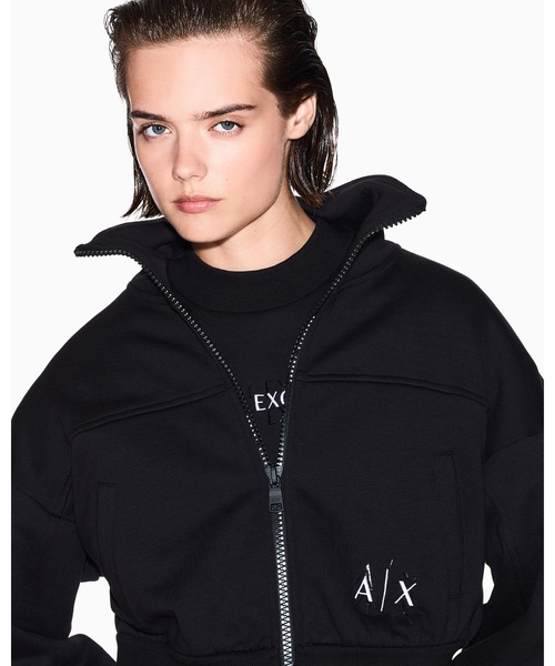 ARMANI EXCHANGE（アルマーニエクスチェンジ）の「【A|X アルマーニ エクスチェンジ】コットンフリース ジップアップスウェットシャツ（スウェット・レディース・アイボリー/ブラック・LARGE/MEDIUM/SMALL/X-LARGE/X-SMALL）」の9枚目の写真