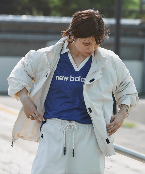 NEW BALANCE（ニューバランス）の「メッシュジャージロングスリーブトップ（Tシャツ/カットソー・レディース・オフホワイト/コバルトブルー・SMALL/MEDIUM/LARGE/X-LARGE）」の2枚目の写真