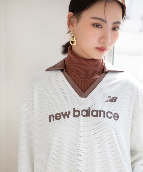NEW BALANCE（ニューバランス）の「メッシュジャージロングスリーブトップ（Tシャツ/カットソー・レディース・オフホワイト/コバルトブルー・SMALL/MEDIUM/LARGE/X-LARGE）」の17枚目の写真