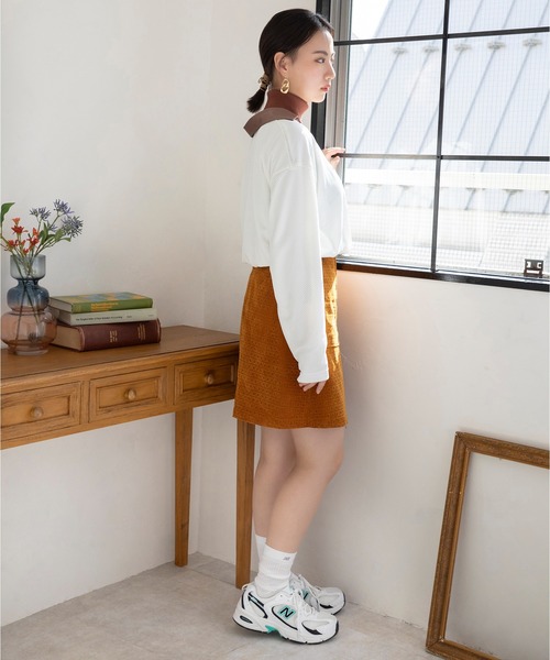 NEW BALANCE（ニューバランス）の「メッシュジャージロングスリーブトップ（Tシャツ/カットソー・レディース・オフホワイト/コバルトブルー・SMALL/MEDIUM/LARGE/X-LARGE）」の3枚目の写真