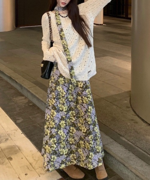 gossip!ロサンゼルス(ゴシップロサンゼルス)の「ダメージアクセント かぎ編みニットトップス(ニット/セーター・レディース・オフホワイト・M)」の15枚目の写真