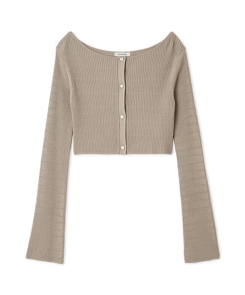 FRAY I.D(フレイアイディー)の「ランダムリブクロップドカーディガン(カーディガン/ボレロ・レディース・ブラック/ベージュ/ブルー・F)」の4枚目の写真