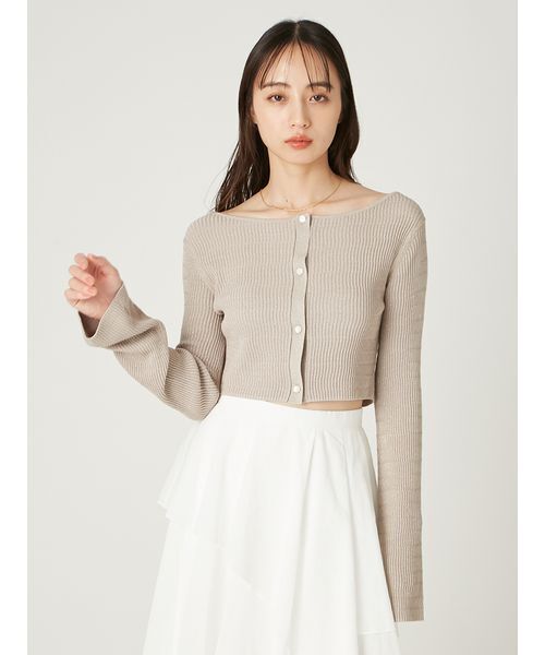 FRAY I.D(フレイアイディー)の「ランダムリブクロップドカーディガン(カーディガン/ボレロ・レディース・ブラック/ベージュ/ブルー・F)」の5枚目の写真