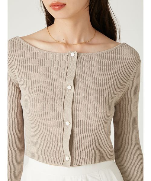 FRAY I.D(フレイアイディー)の「ランダムリブクロップドカーディガン(カーディガン/ボレロ・レディース・ブラック/ベージュ/ブルー・F)」の8枚目の写真