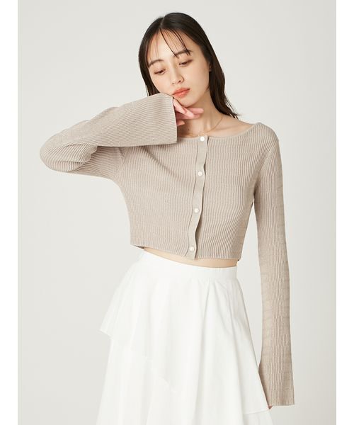 FRAY I.D(フレイアイディー)の「ランダムリブクロップドカーディガン(カーディガン/ボレロ・レディース・ブラック/ベージュ/ブルー・F)」の11枚目の写真