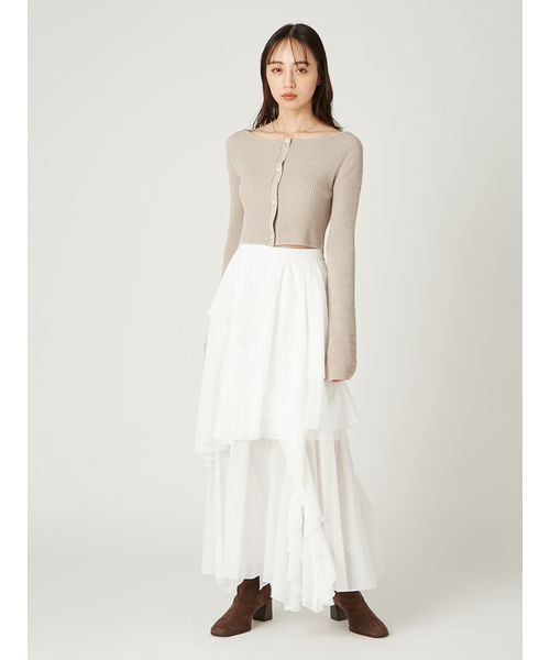 FRAY I.D(フレイアイディー)の「ランダムリブクロップドカーディガン(カーディガン/ボレロ・レディース・ブラック/ベージュ/ブルー・F)」の13枚目の写真