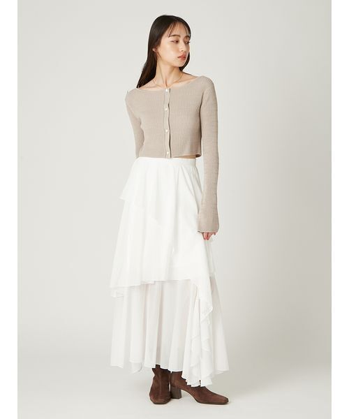 FRAY I.D(フレイアイディー)の「ランダムリブクロップドカーディガン(カーディガン/ボレロ・レディース・ブラック/ベージュ/ブルー・F)」の14枚目の写真