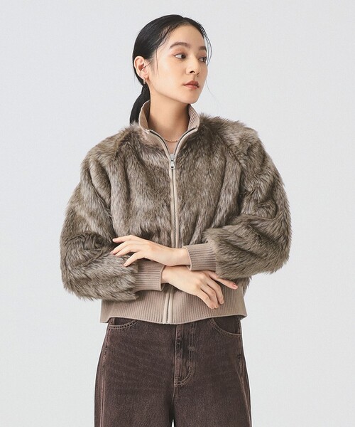 PENNEYS（ぺニーズ）の「【別注】PENNEY’S / ファー ジャケット（ブルゾン・レディース・ブラウン/ダークブラウン/カーキ・ONE SIZE）」の7枚目の写真