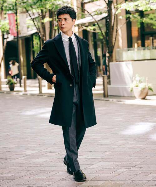 SUPER 140's ウール / カシミヤ チェスターコート（チェスターコート