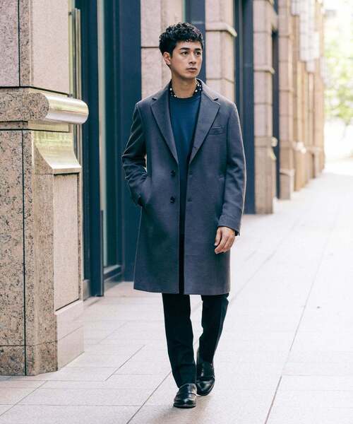 SUPER 140's ウール / カシミヤ チェスターコート（チェスターコート