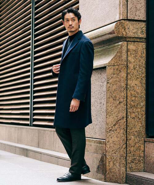 SUPER 140's ウール / カシミヤ チェスターコート（チェスターコート