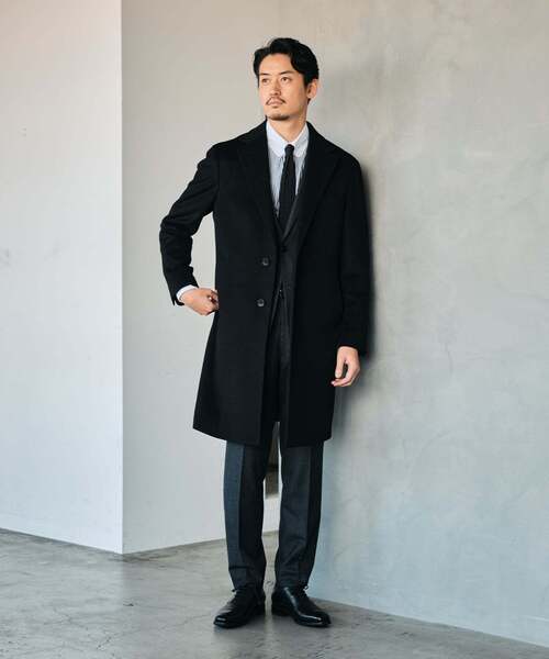 SUPER 140's ウール / カシミヤ チェスターコート（チェスターコート