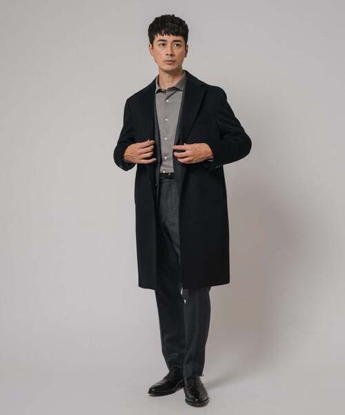 EDIFICE 140S ウールカシミア チェスターコート 44 エディフィス SUPER 140's ウール / カシミヤ チェスターコート（チェスター