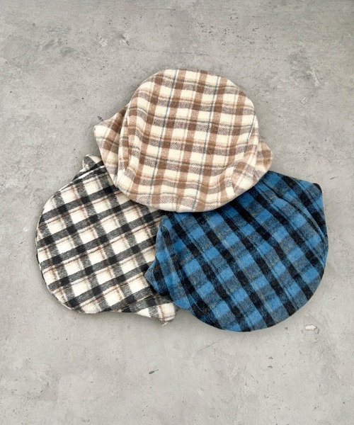 SOLLON.（ソルロン）の「起毛チェックハンチング帽（ハンチング/ベレー帽・レディース・ベージュ/ブラック/ブルー・FREE）」の16枚目の写真