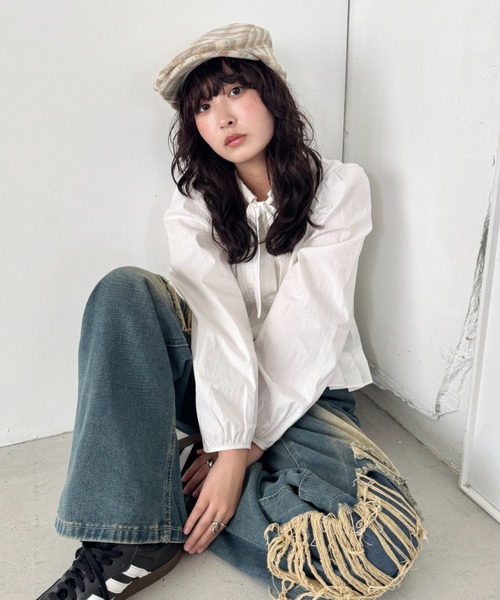 SOLLON.（ソルロン）の「起毛チェックハンチング帽（ハンチング/ベレー帽・レディース・ベージュ/ブラック/ブルー・FREE）」の13枚目の写真