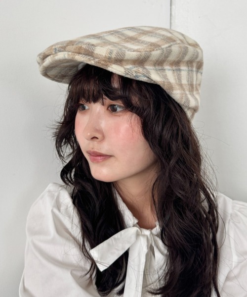 SOLLON.（ソルロン）の「起毛チェックハンチング帽（ハンチング/ベレー帽・レディース・ベージュ/ブラック/ブルー・FREE）」の12枚目の写真