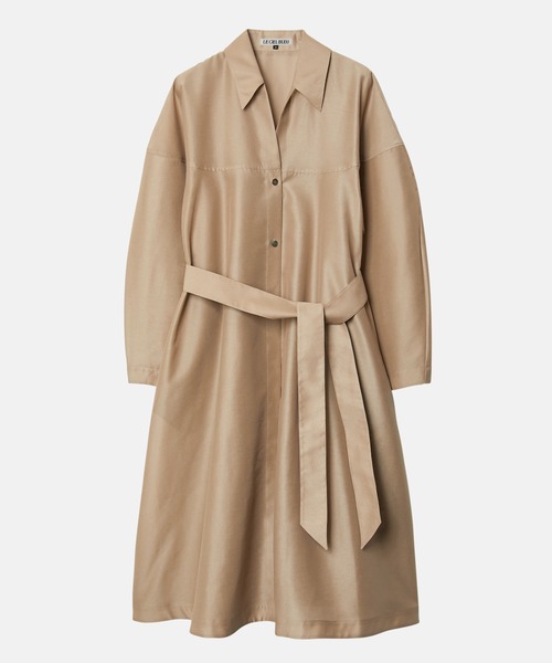 LE CIEL BLEU（ルシェルブルー）の「オーガンザベルテッドシャツドレス / Organza Belted Shirt Dress（その他アウター・レディース・ブラック/ベージュ/ピンク・36）」の3枚目の写真