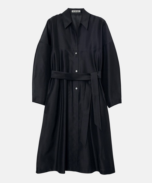 LE CIEL BLEU（ルシェルブルー）の「オーガンザベルテッドシャツドレス / Organza Belted Shirt Dress（その他アウター・レディース・ブラック/ベージュ/ピンク・36）」の2枚目の写真