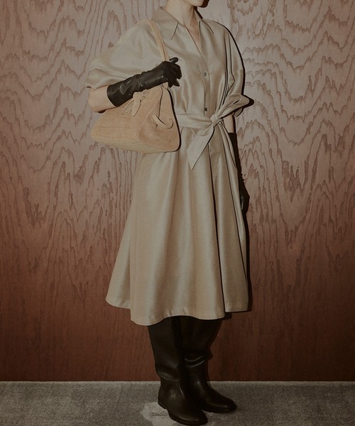 LE CIEL BLEU（ルシェルブルー）の「オーガンザベルテッドシャツドレス / Organza Belted Shirt Dress（その他アウター・レディース・ブラック/ベージュ/ピンク・36）」の11枚目の写真