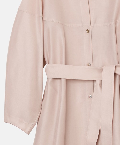LE CIEL BLEU（ルシェルブルー）の「オーガンザベルテッドシャツドレス / Organza Belted Shirt Dress（その他アウター・レディース・ブラック/ベージュ/ピンク・36）」の6枚目の写真