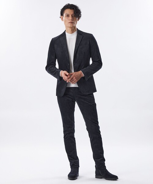 EPOCA UOMO(エポカウォモ)の「*Safari11月号掲載*【セットアップ対応】別珍ストレッチジャケット(テーラードジャケット・メンズ・グレー系その他2/ダークネイビー・46/48)」の4枚目の写真