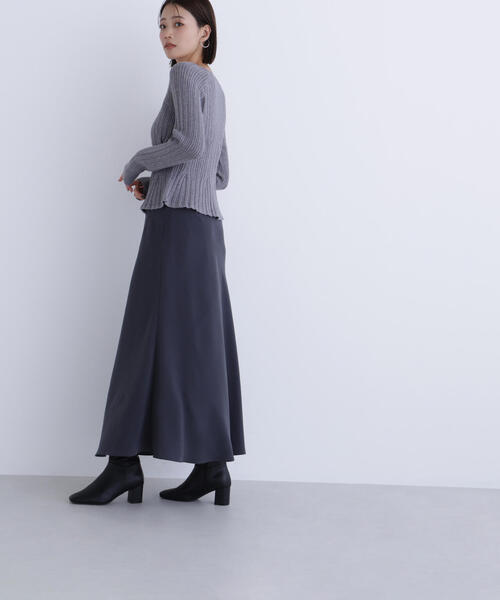 NATURAL BEAUTY BASIC（ナチュラルビューティーベーシック）の「◇柄編みペプラムニットカーディガン（カーディガン/ボレロ・レディース・イエロー/グレー/オフホワイト・FREE）」の8枚目の写真