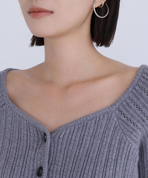 NATURAL BEAUTY BASIC（ナチュラルビューティーベーシック）の「◇柄編みペプラムニットカーディガン（カーディガン/ボレロ・レディース・イエロー/グレー/オフホワイト・FREE）」の13枚目の写真