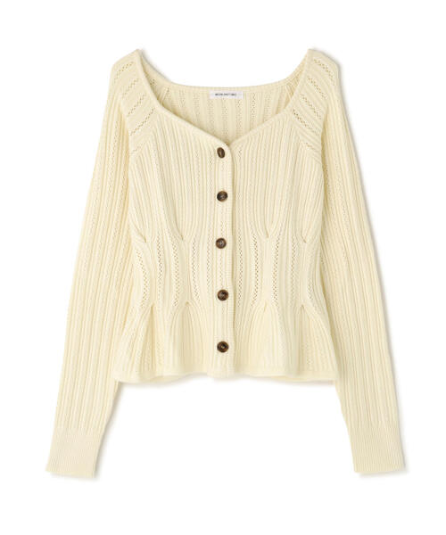 NATURAL BEAUTY BASIC（ナチュラルビューティーベーシック）の「◇柄編みペプラムニットカーディガン（カーディガン/ボレロ・レディース・イエロー/グレー/オフホワイト・FREE）」の17枚目の写真