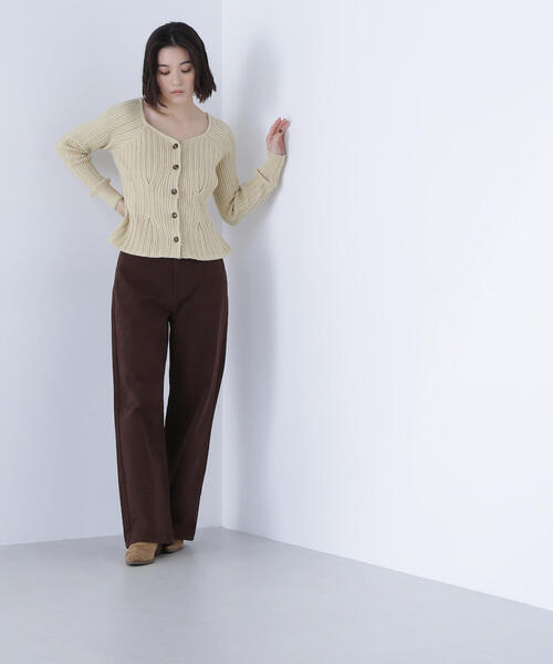 セール】◇柄編みペプラムニットカーディガン（カーディガン/ボレロ