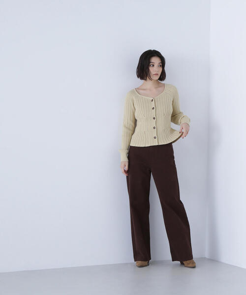 ◇柄編みペプラムニットカーディガン（カーディガン/ボレロ）｜NATURAL