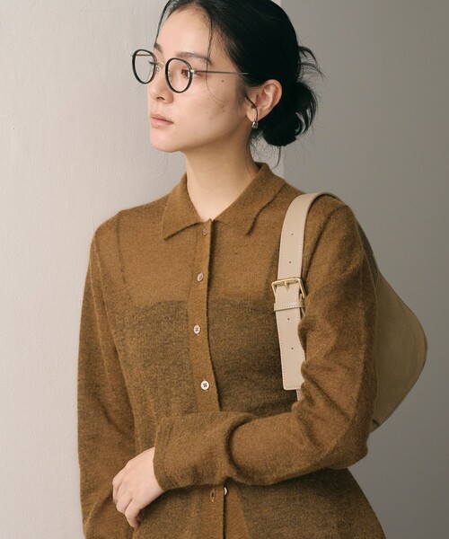 BEAUTY&YOUTH UNITED ARROWS（ビューティーアンドユースユナイテッドアローズ）の「モヘヤブレンドシャギー シアーカーディガン（カーディガン/ボレロ・レディース・ダークグレー/ダークブラウン/オフホワイト・FREE）」の6枚目の写真