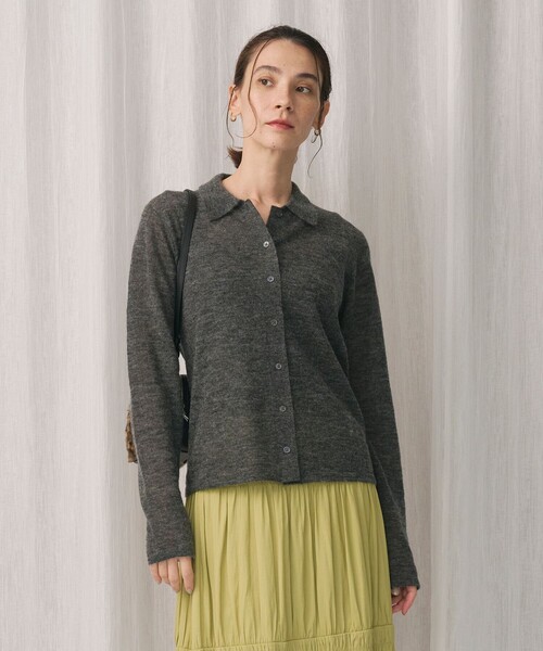 BEAUTY&YOUTH UNITED ARROWS（ビューティーアンドユースユナイテッドアローズ）の「モヘヤブレンドシャギー シアーカーディガン（カーディガン/ボレロ・レディース・ダークグレー/ダークブラウン/オフホワイト・FREE）」の13枚目の写真