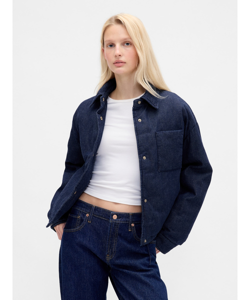 セール】デニム パファージャケット（デニムジャケット）｜GAP