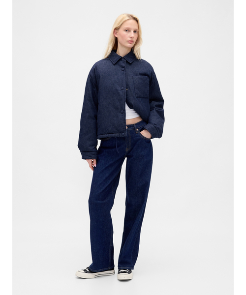 セール】デニム パファージャケット（デニムジャケット）｜GAP