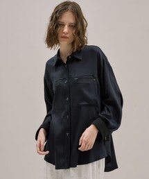 【美品】❣️PUBLIC TOKYOブラックオーバーサイズシャツピンタックデザイン PUBLIC TOKYO｜パブリック トウキョウのシャツ/ブラウス通販