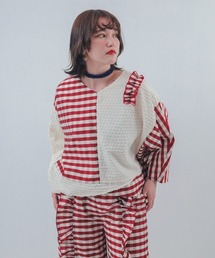 unica（ユニカ）の「ブロックチェックフリンジドルマンブラウス（シャツ/ブラウス）」