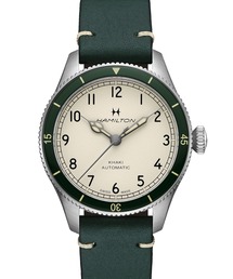 HAMILTON（ハミルトン）の「HAMILTON [ハミルトン] 腕時計 Khaki Pilot （カーキ パイロット） Pioneer オート 自動巻き 38MM ホワイト×グリーン（アナログ腕時計・メンズ）」