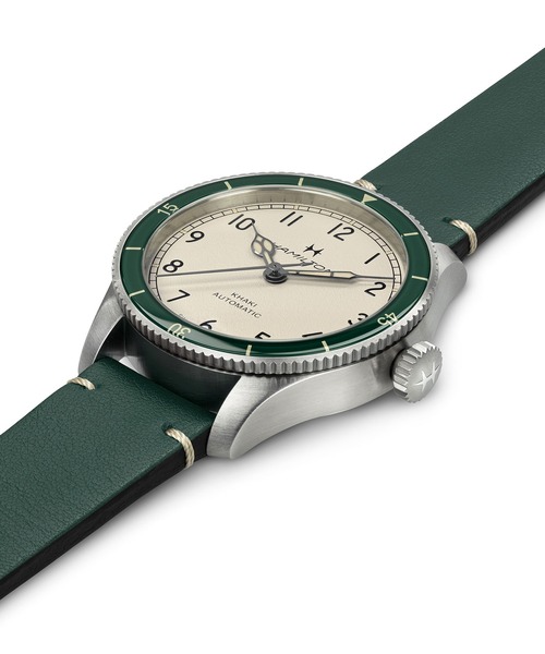 HAMILTON（ハミルトン）の「HAMILTON [ハミルトン] 腕時計 Khaki Pilot （カーキ パイロット） Pioneer オート 自動巻き 38MM ホワイト×グリーン（アナログ腕時計・メンズ・ホワイト・FREE）」の4枚目の写真