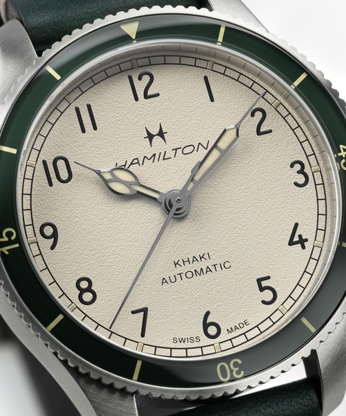 HAMILTON（ハミルトン）の「HAMILTON [ハミルトン] 腕時計 Khaki Pilot （カーキ パイロット） Pioneer オート 自動巻き 38MM ホワイト×グリーン（アナログ腕時計・メンズ・ホワイト・FREE）」の5枚目の写真