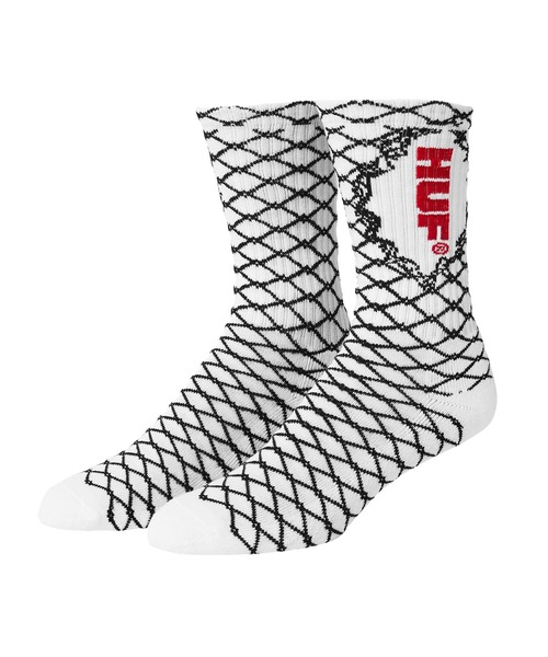 HUF(ハフ)の「BROKEN FENCE SOCKS(ソックス/靴下・メンズ・ブラック/ホワイト・O/S)」の2枚目の写真
