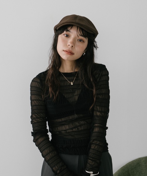 DRWCYS(ドロシーズ)の「シャーリングシアーチュールトップス(Tシャツ/カットソー・レディース・ブラウン/ブラック・FREE)」の12枚目の写真