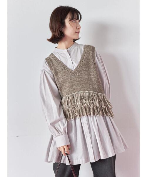 Samansa Mos2 blue（サマンサモスモスブルー）の「切り替えギャザーチュニックブラウス（シャツ/ブラウス・レディース・ブラック/シルバーグレー/レッド系その他・F）」の3枚目の写真